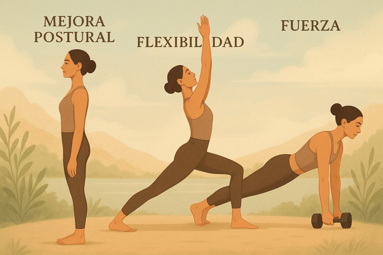 TRIADA PARA UNA VIDA PLENA Y SALUDABLE FUERZA MEJORA POSTURAL FLEXIBILIDAD